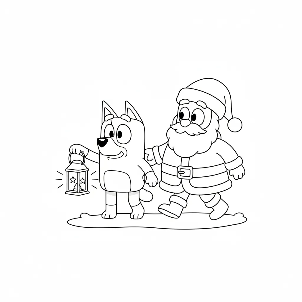 coloriage Bluey Noel pour enfant a imprimer gratuit 1