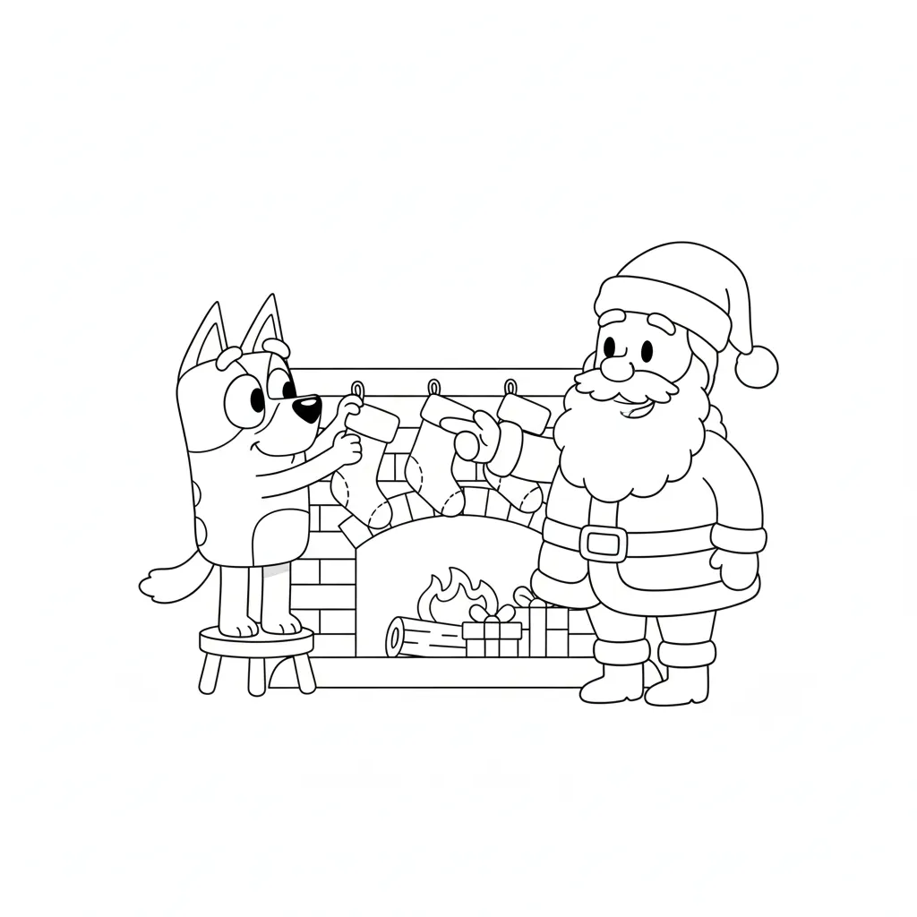 coloriage Bluey Noel et dessins 1