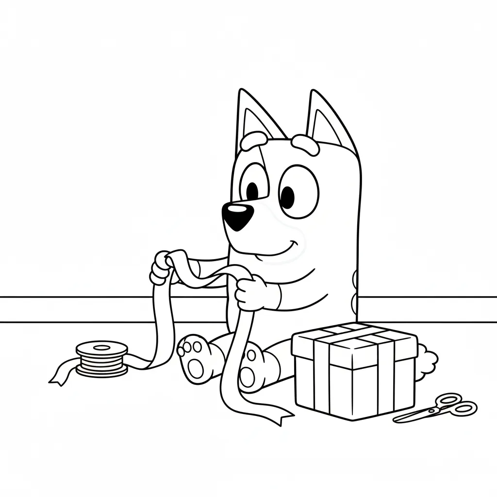 coloriage Bluey Noel pour primaire