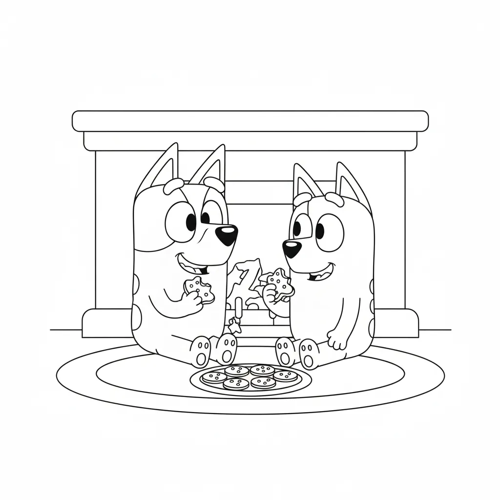 coloriage Bluey Noel pour enfant