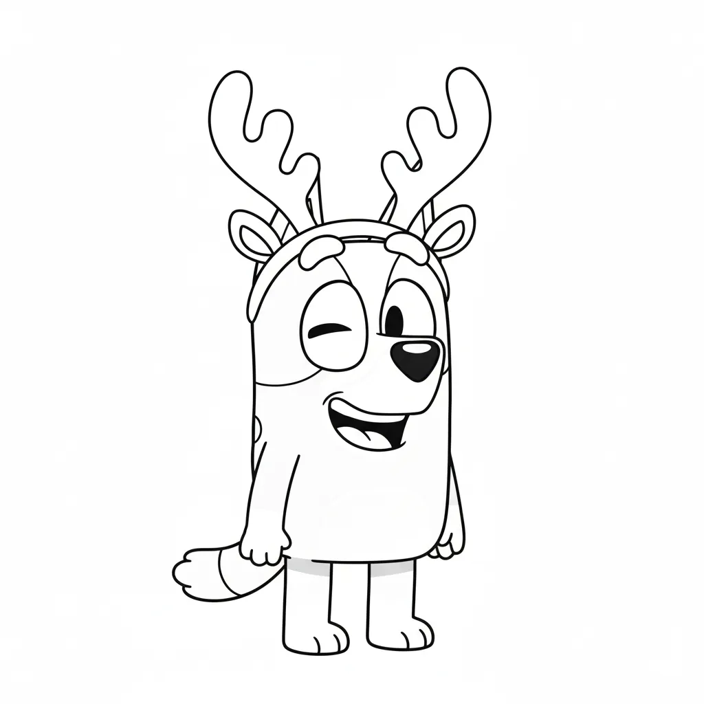 coloriage Bluey Noel à imprimer pour enfants
