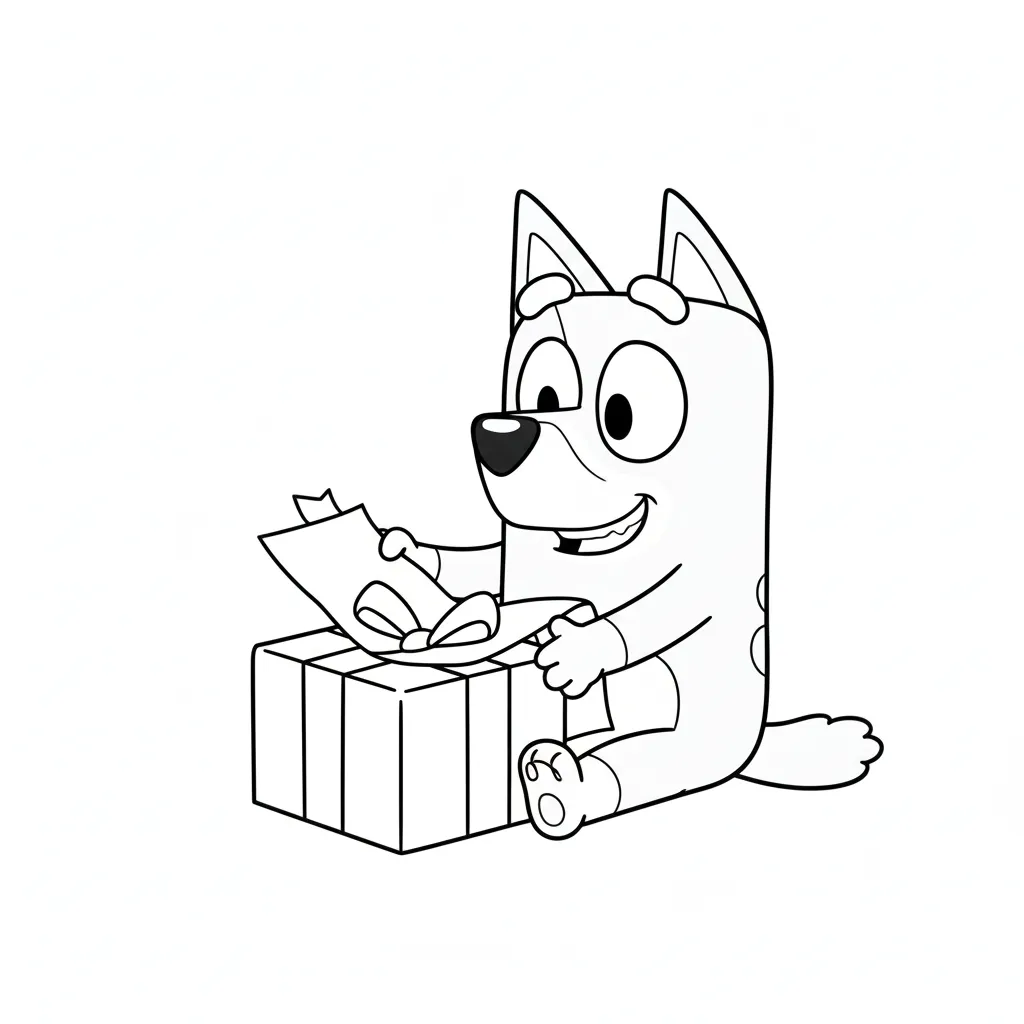 coloriage Bluey Noel pour bebe a imprimer