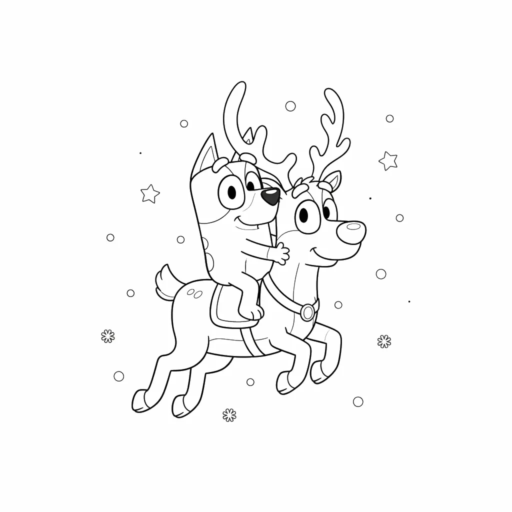 coloriage Bluey Noel pour enfant de 2 ans