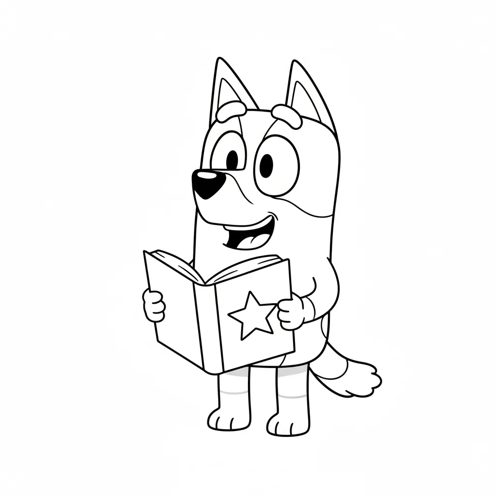 coloriage Bluey Noel pour enfants à télécharger 1