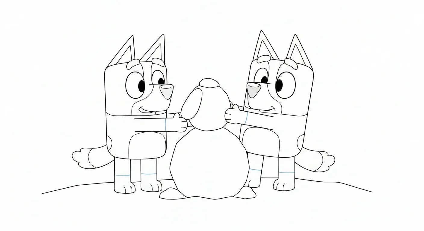 coloriage Bluey Noel pour enfant de 8 ans