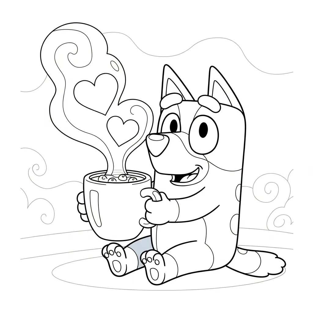 coloriage Bluey Noel à imprimer pdf