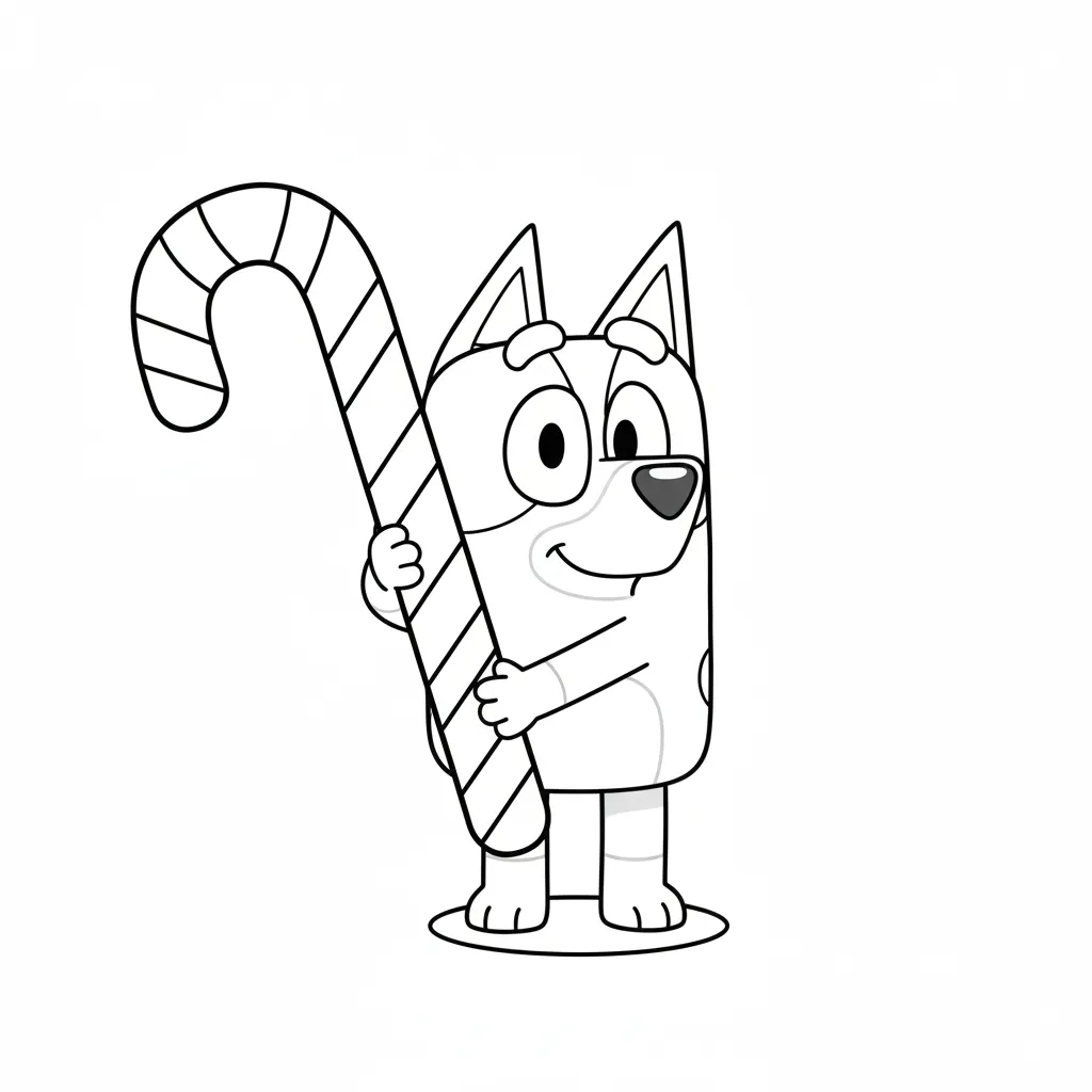 coloriage Bluey Noel pour enfant a imprimer gratuit