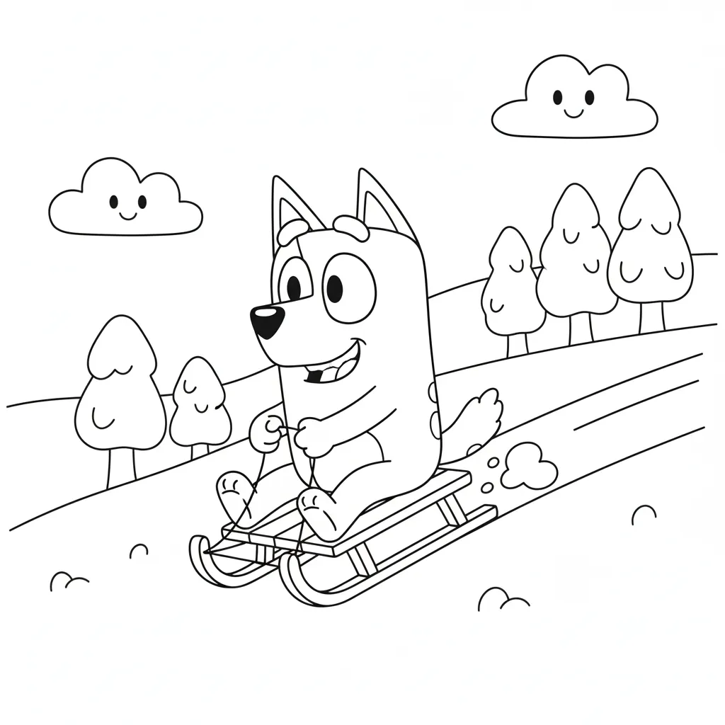 imprimer coloriage Bluey Noel