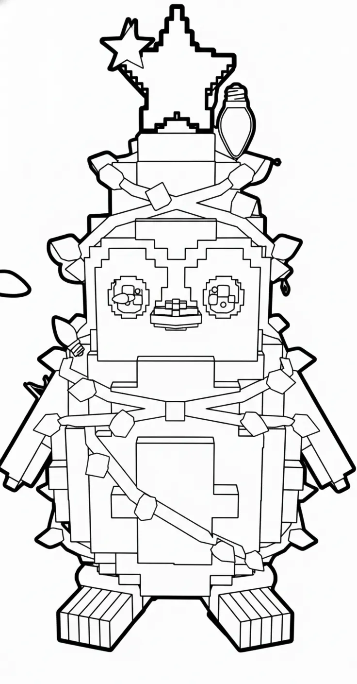 coloriage Brainrots Noel pour enfant a imprimer gratuit
