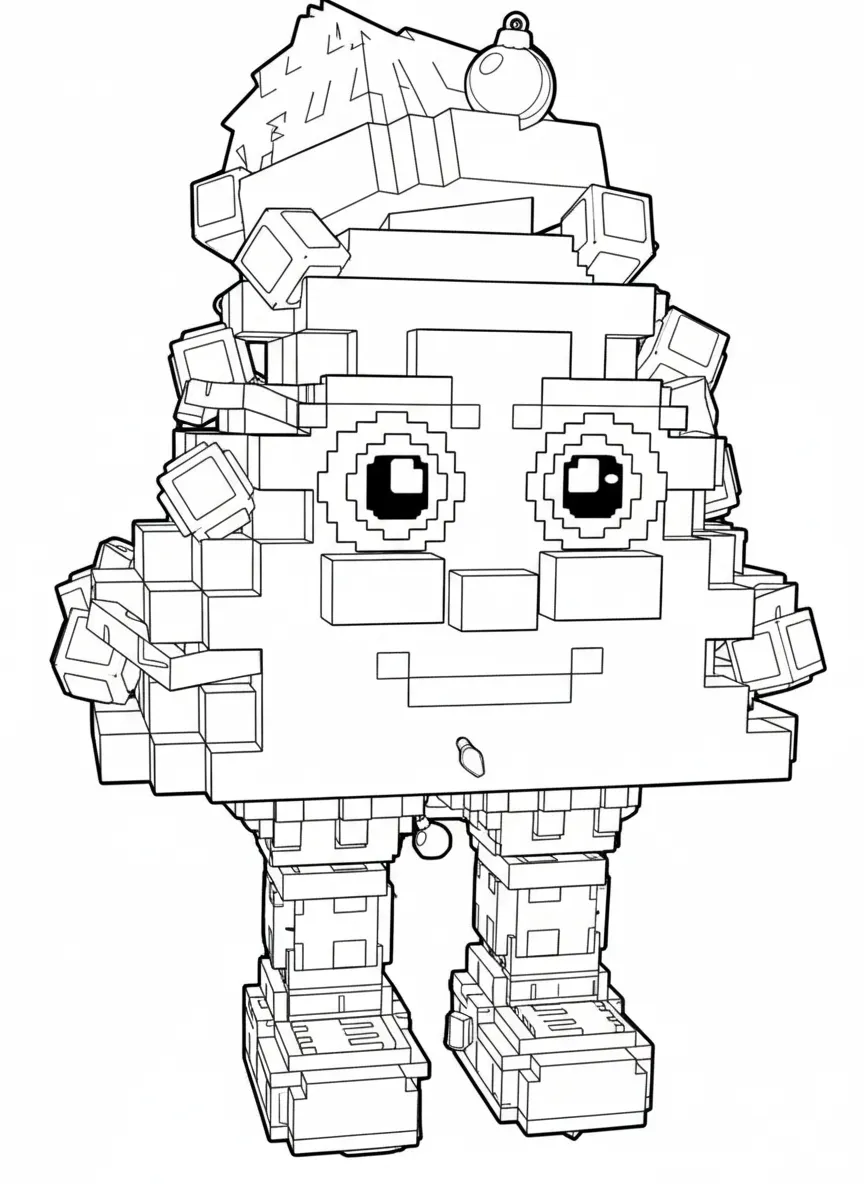 coloriage Brainrots Noel pour enfants à imprimer