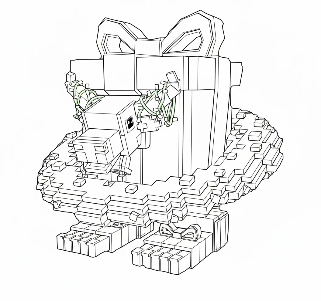 coloriage Brainrots Noel à imprimer pdf