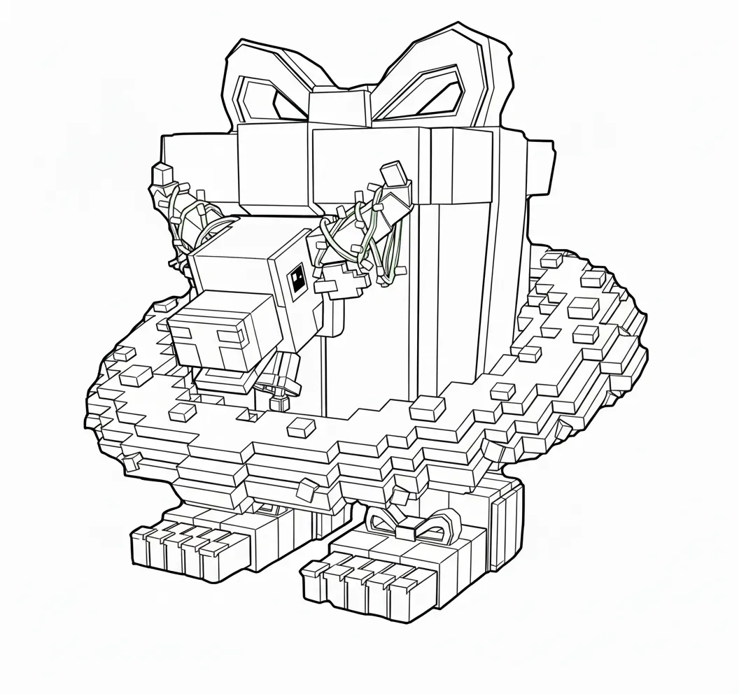 coloriage Brainrots Noel à imprimer a4