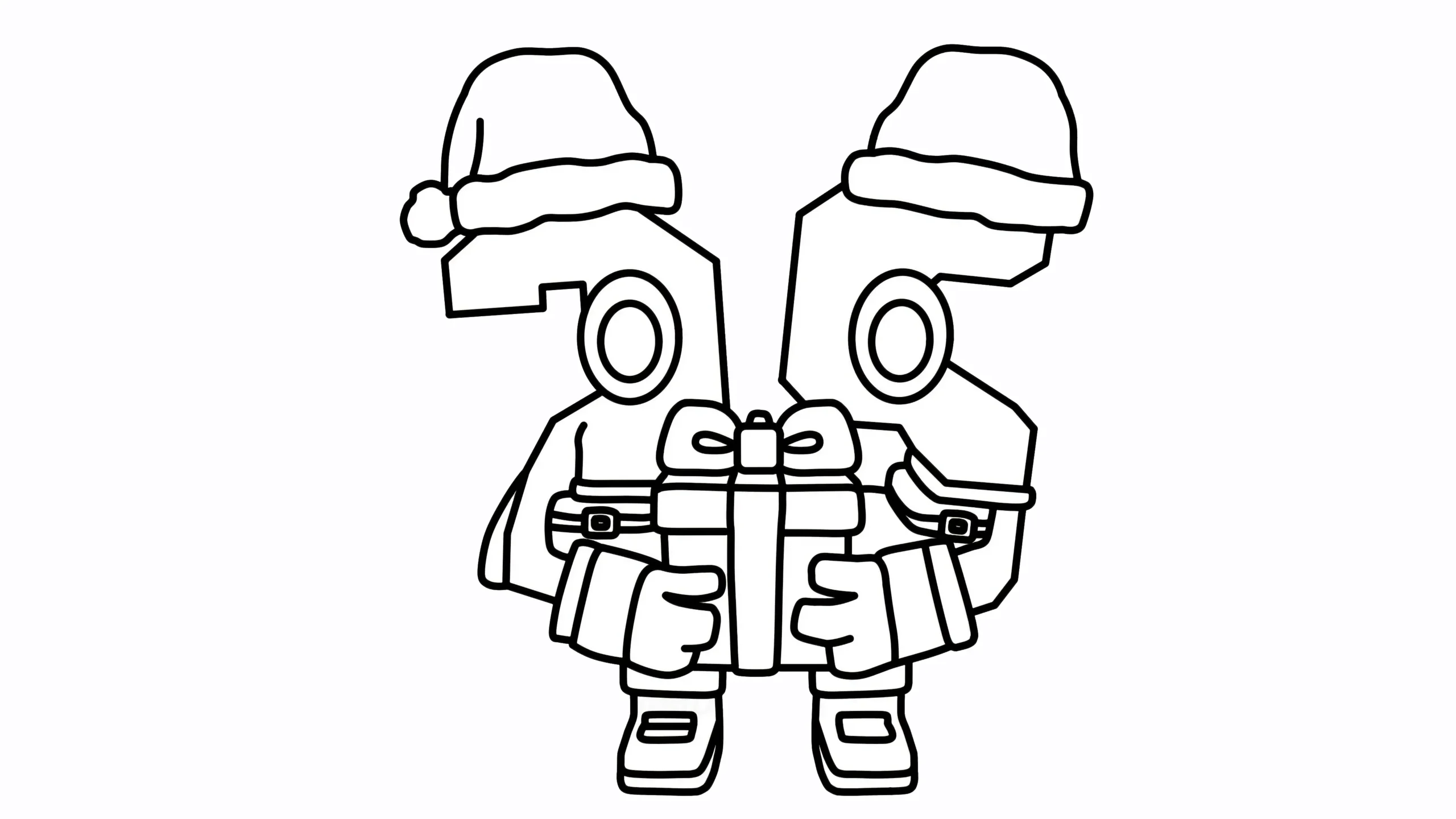 coloriage Brainrots Noel a colorier en ligne