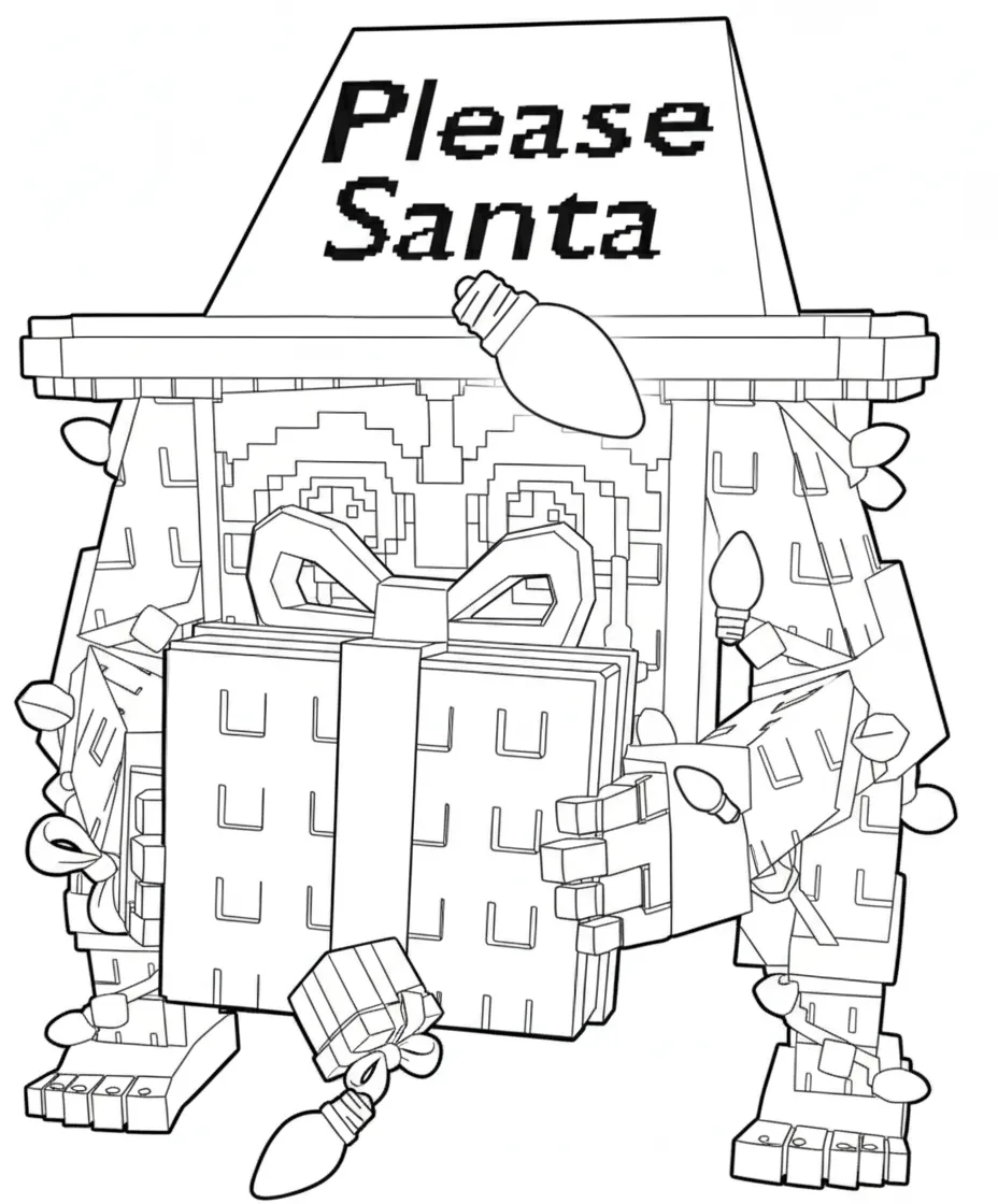 imprimer coloriage Brainrots Noel gratuit 1