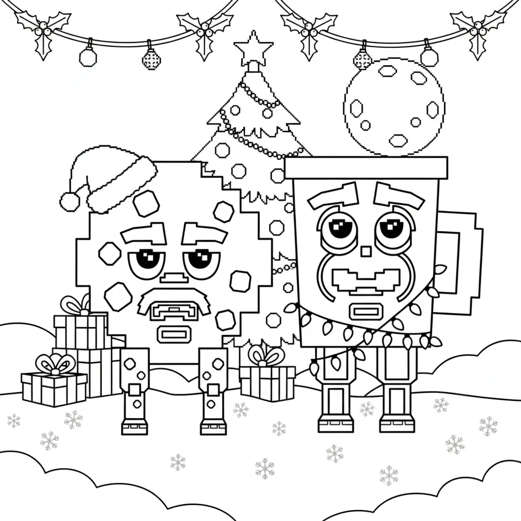 a imprimer coloriage Cooki & Milki Brainrot gratuit