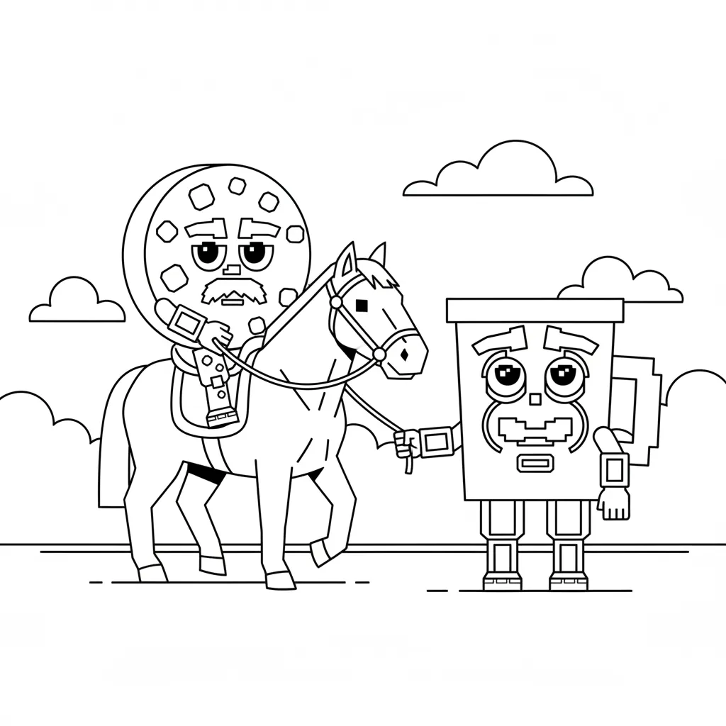 coloriage Cooki & Milki Brainrot et découpage à imprimer