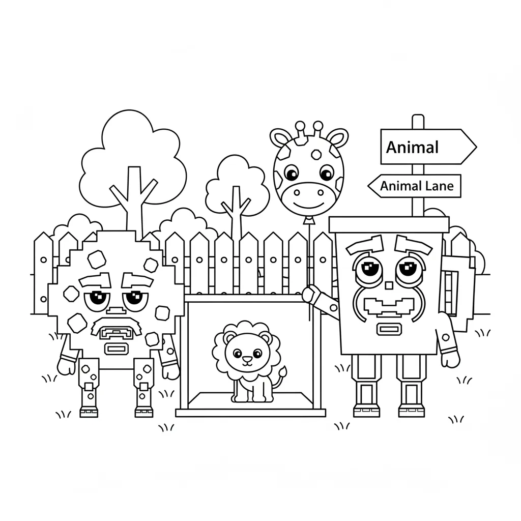 image pour coloriage Cooki & Milki Brainrot enfant 2