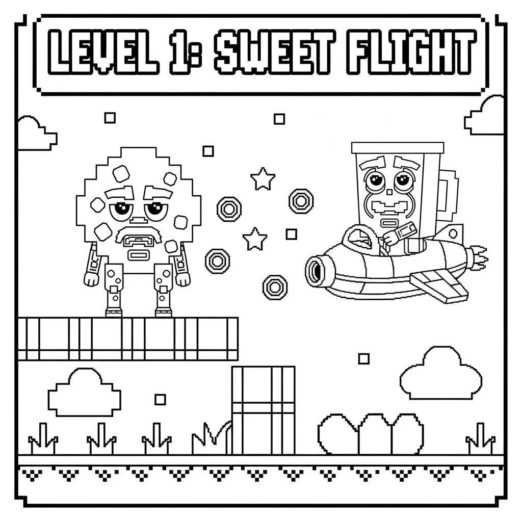 coloriage Cooki & Milki Brainrot a imprimer gratuit