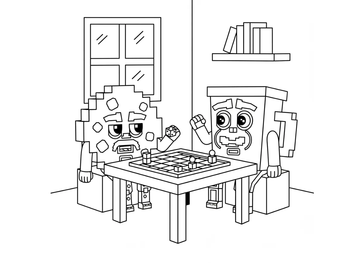 coloriage Cooki & Milki Brainrot a dessiner et imprimer