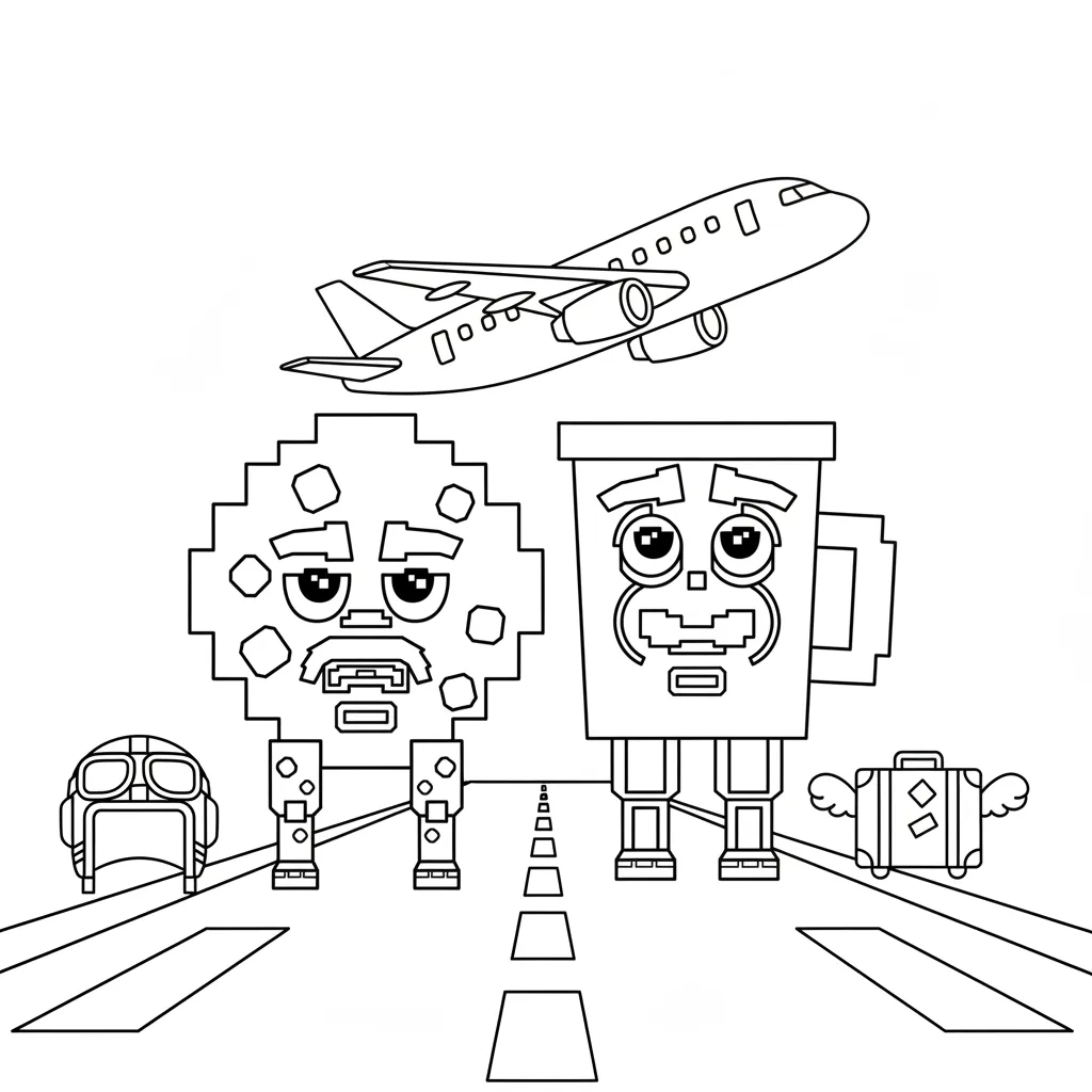 coloriage Cooki & Milki Brainrot pour enfant de 5 ans