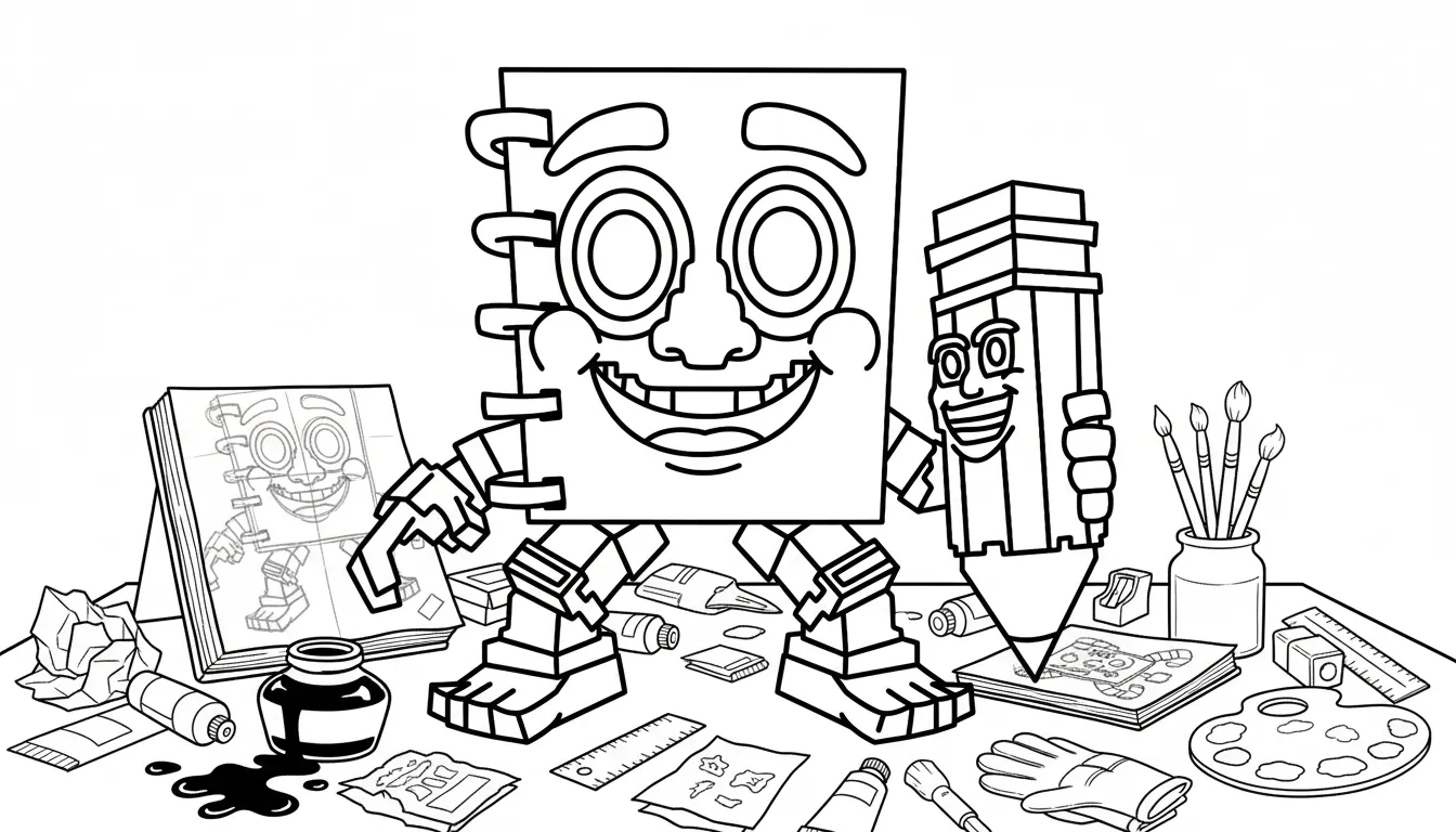 coloriage Cuadramat & Pakrahmatmamat pour enfant de 7 ans