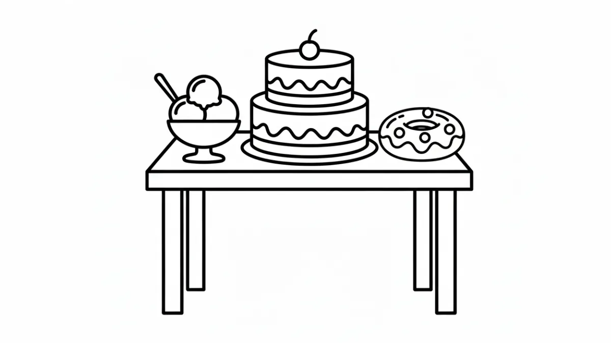 coloriage Dessert pour enfant gratuit