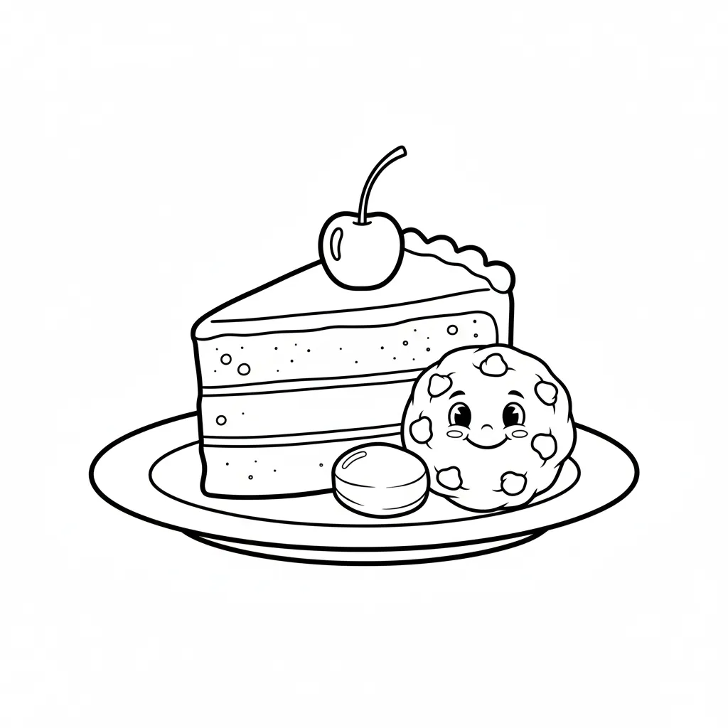 coloriage Dessert pour enfant de 2 ans