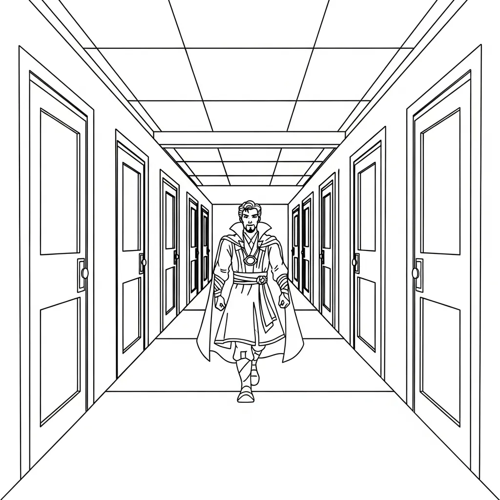 coloriage Doctor Strange à imprimer pour enfant de 8 ans