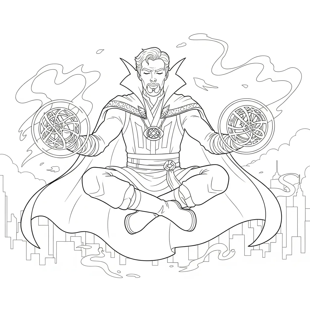 coloriage Doctor Strange a colorier en ligne
