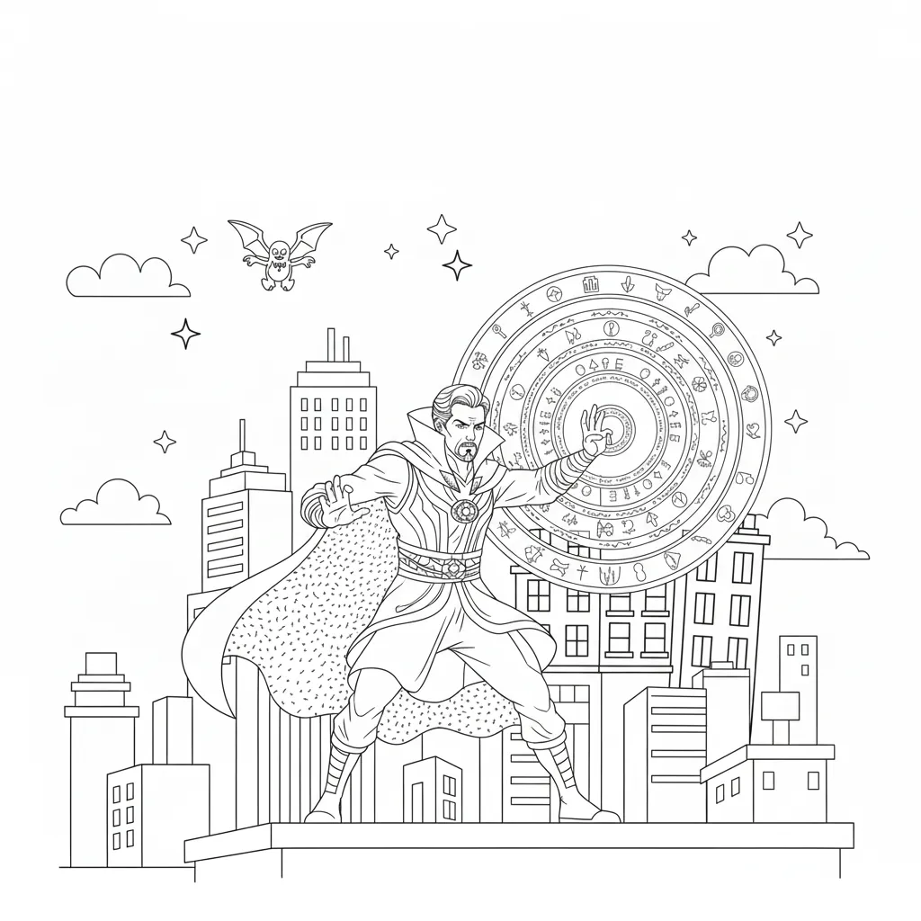coloriage Doctor Strange à imprimer pdf gratuit