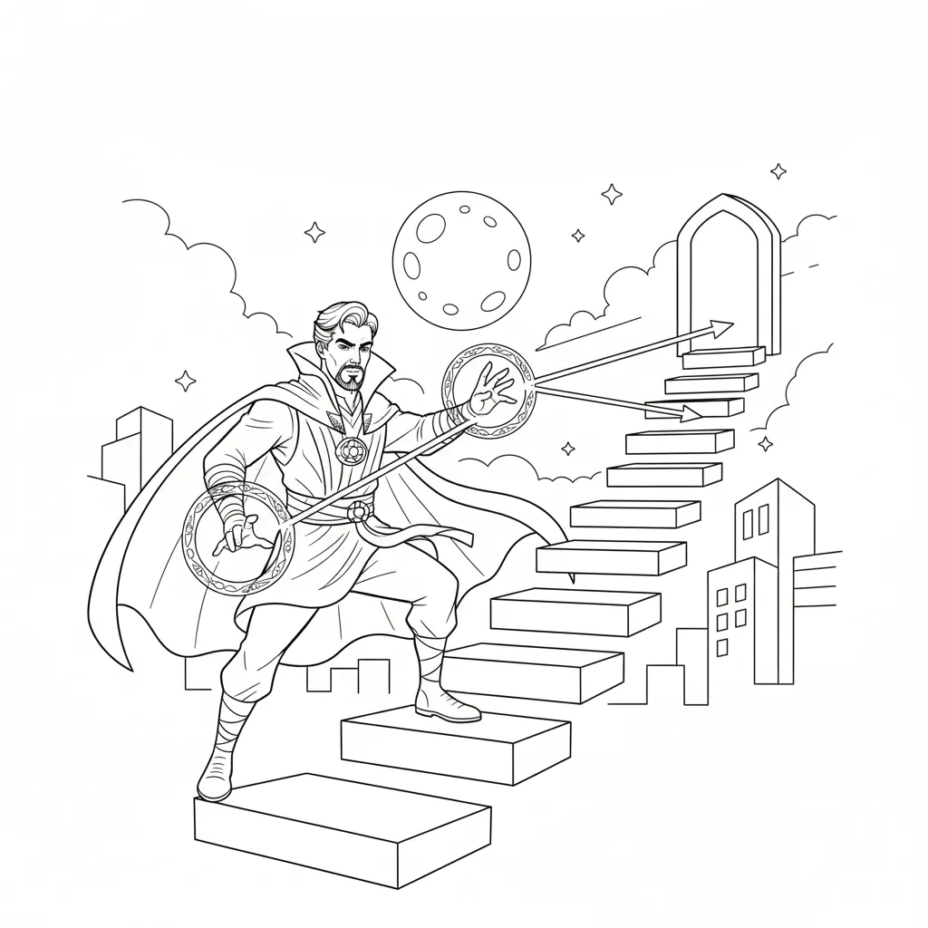 image de coloriage Doctor Strange pour enfant 2