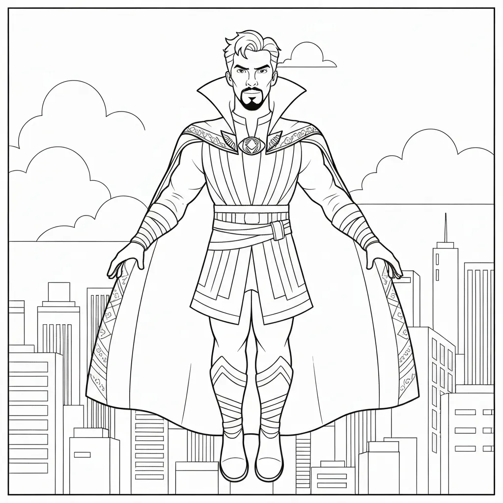 coloriage Doctor Strange à imprimer pour enfant de 10 ans