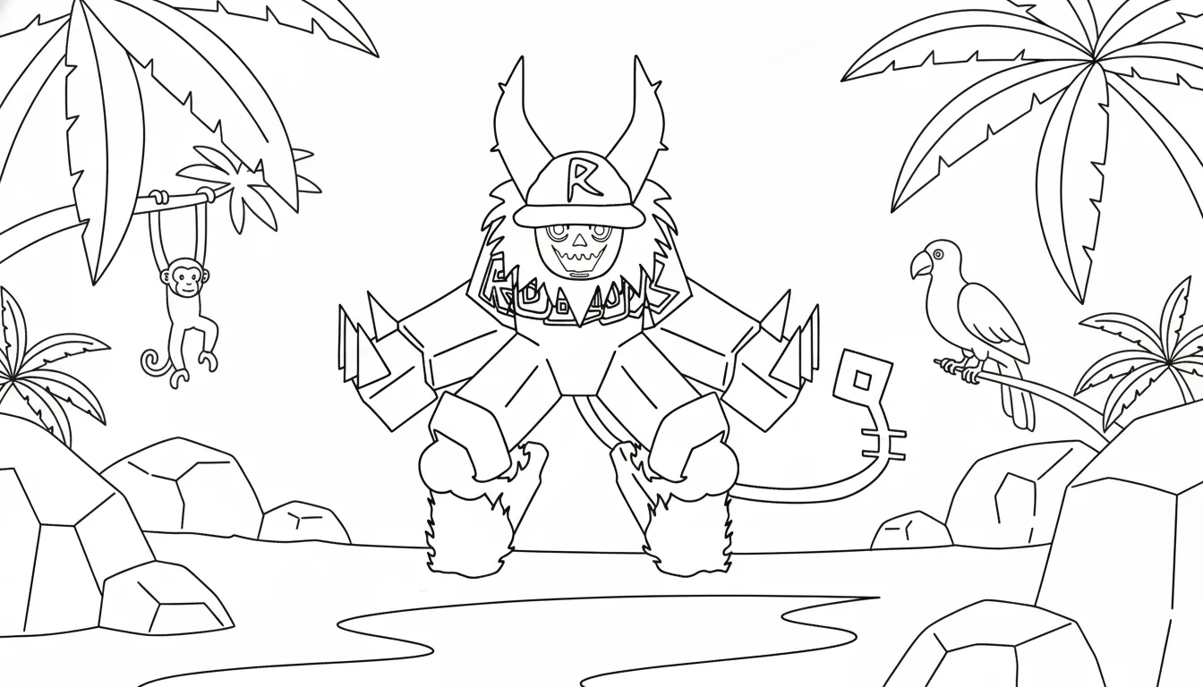 coloriage Guest 666 à imprimer kawaii