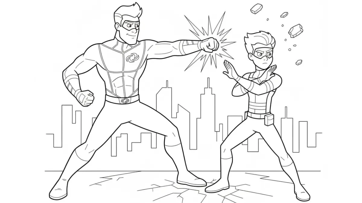 coloriage Henry Danger à imprimer pour enfant de 4 ans