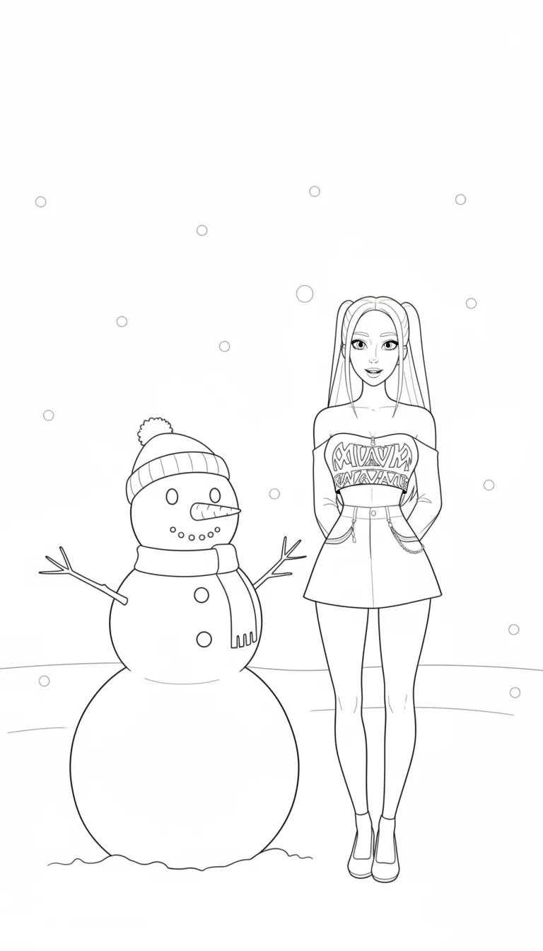 imprimer coloriage Huntrix Noel