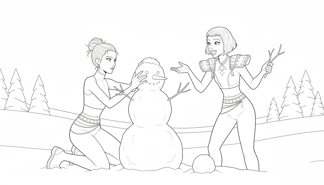 coloriage Huntrix Noel à imprimer pdf gratuit