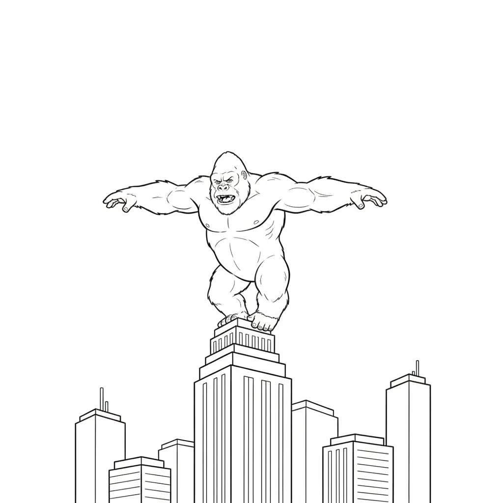imprimer coloriage King Kong pour enfant