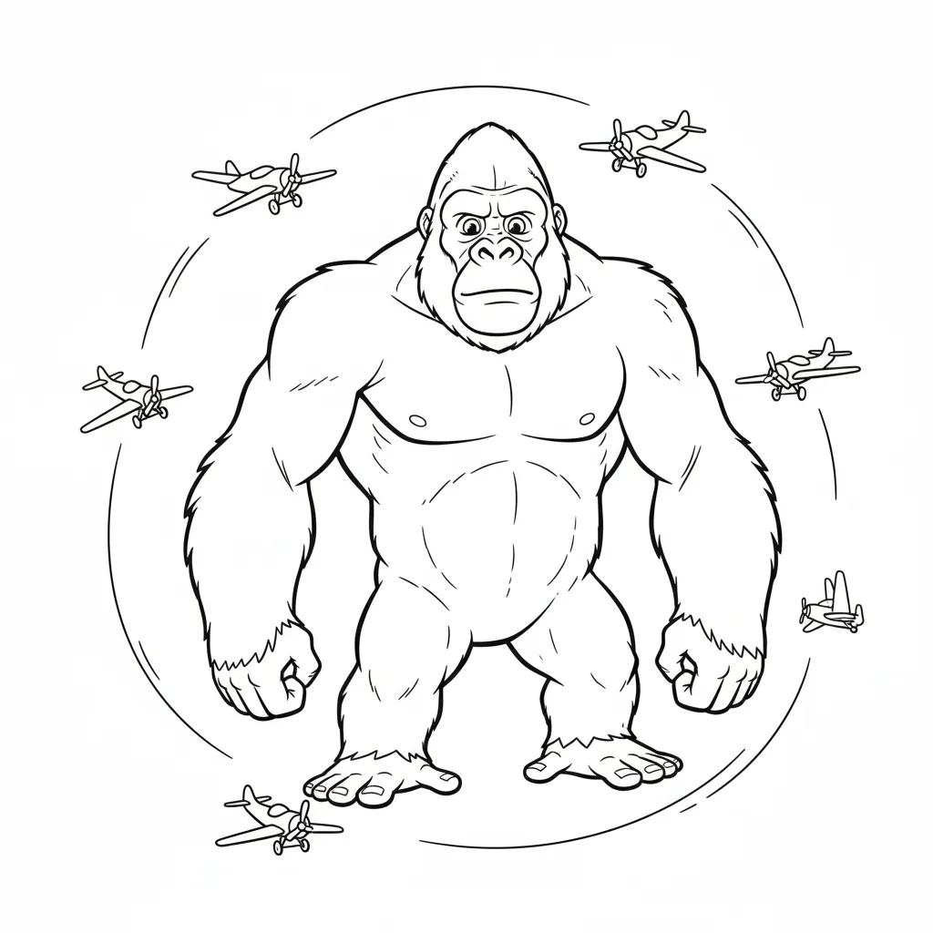 coloriage King Kong pour enfants à télécharger