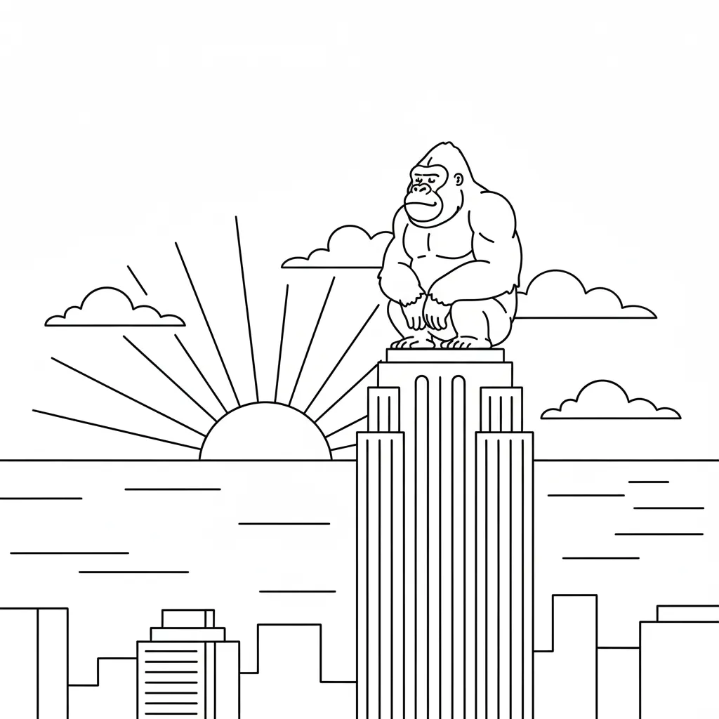 coloriage King Kong à imprimer a4