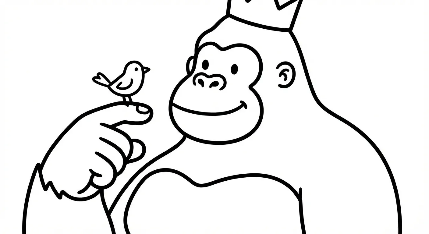 coloriage King Kong à imprimer pour enfant de 9 ans