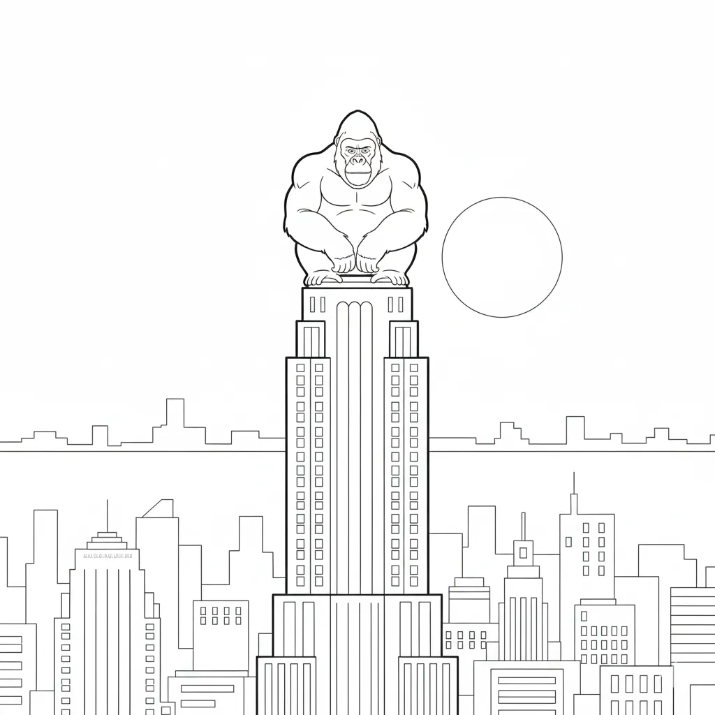 coloriage King Kong pour enfant de 8 ans