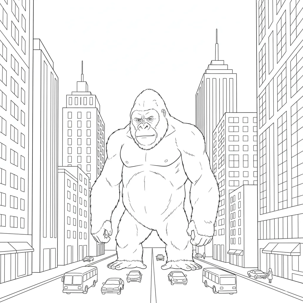 coloriage King Kong pour enfant de 2 ans