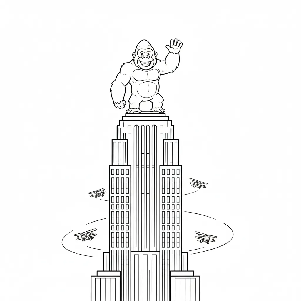 coloriage King Kong d'enfant a imprimer