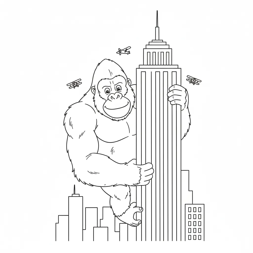 coloriage King Kong pour enfant gratuit