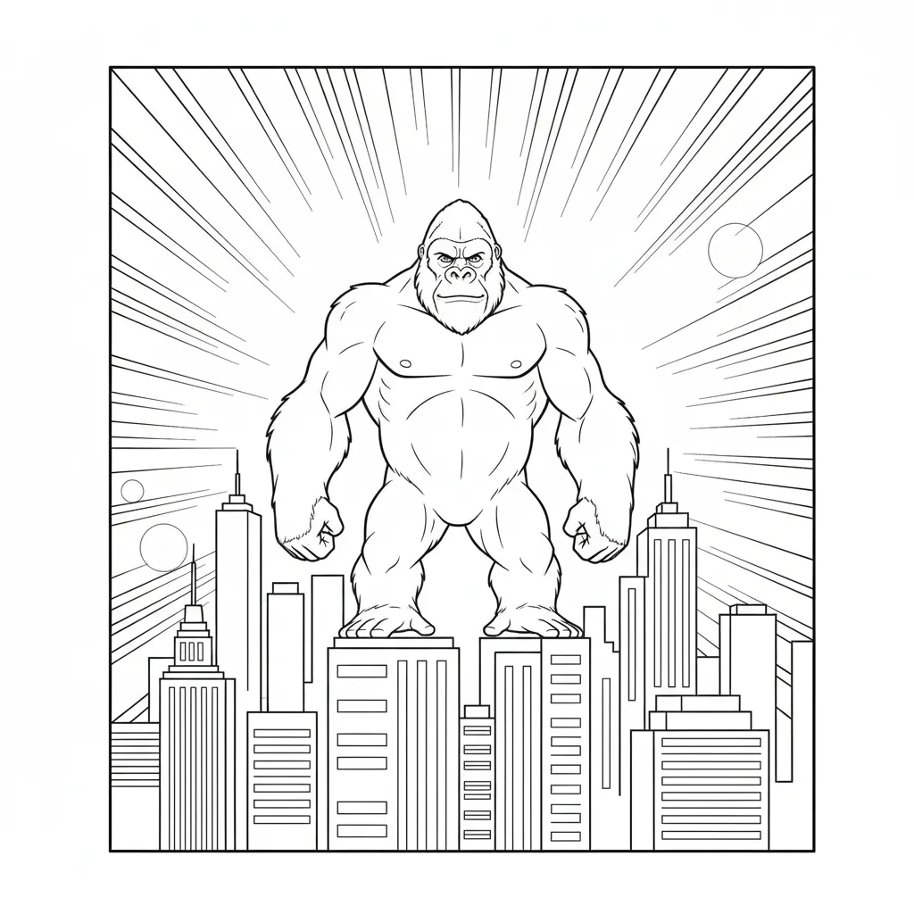 coloriage King Kong et decoupage