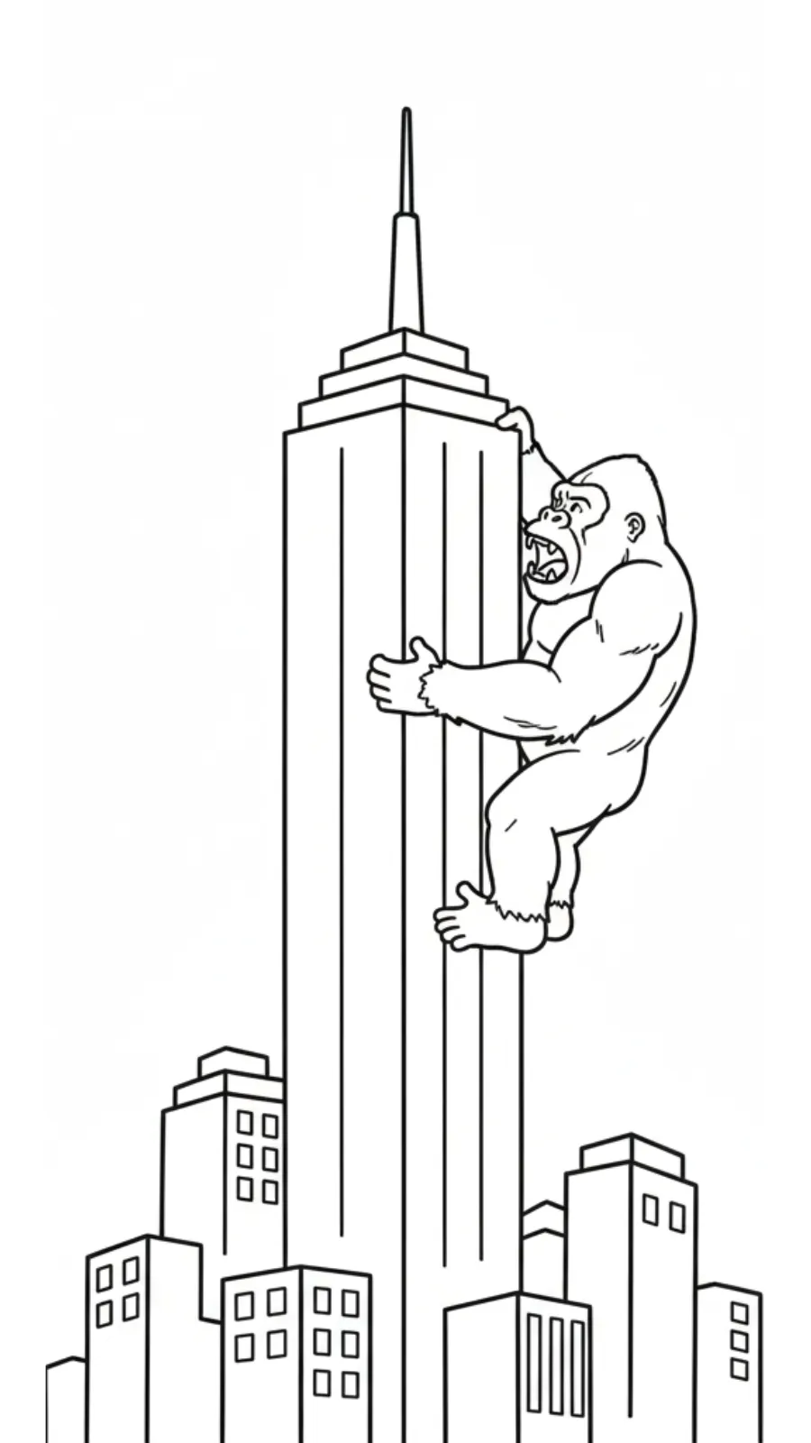 coloriage King Kong pour enfant de 3 ans