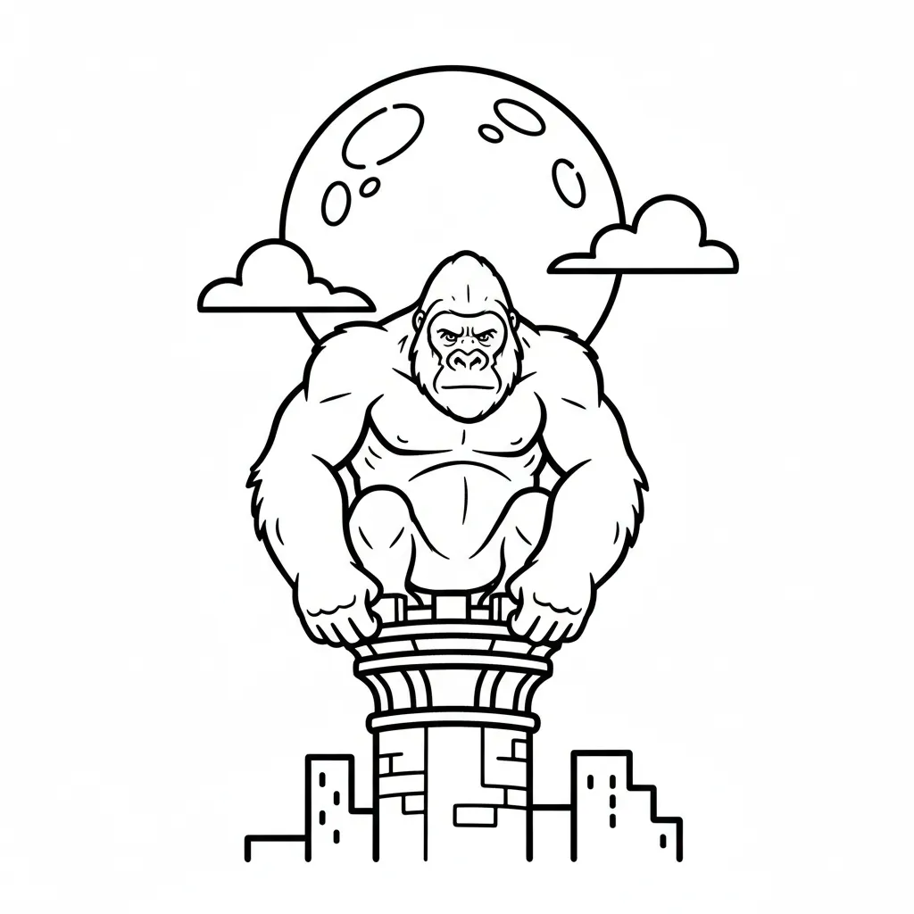 coloriage King Kong et découpage à imprimer