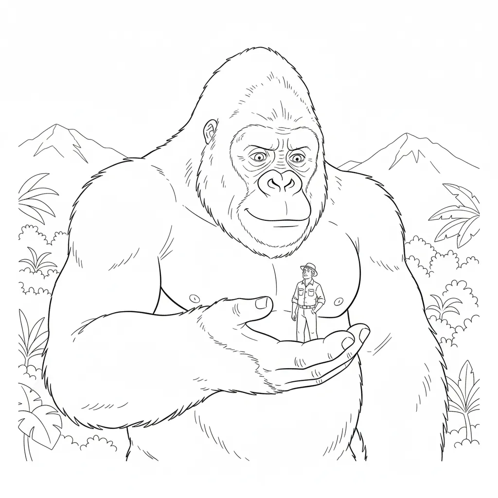 coloriage King Kong pour enfants
