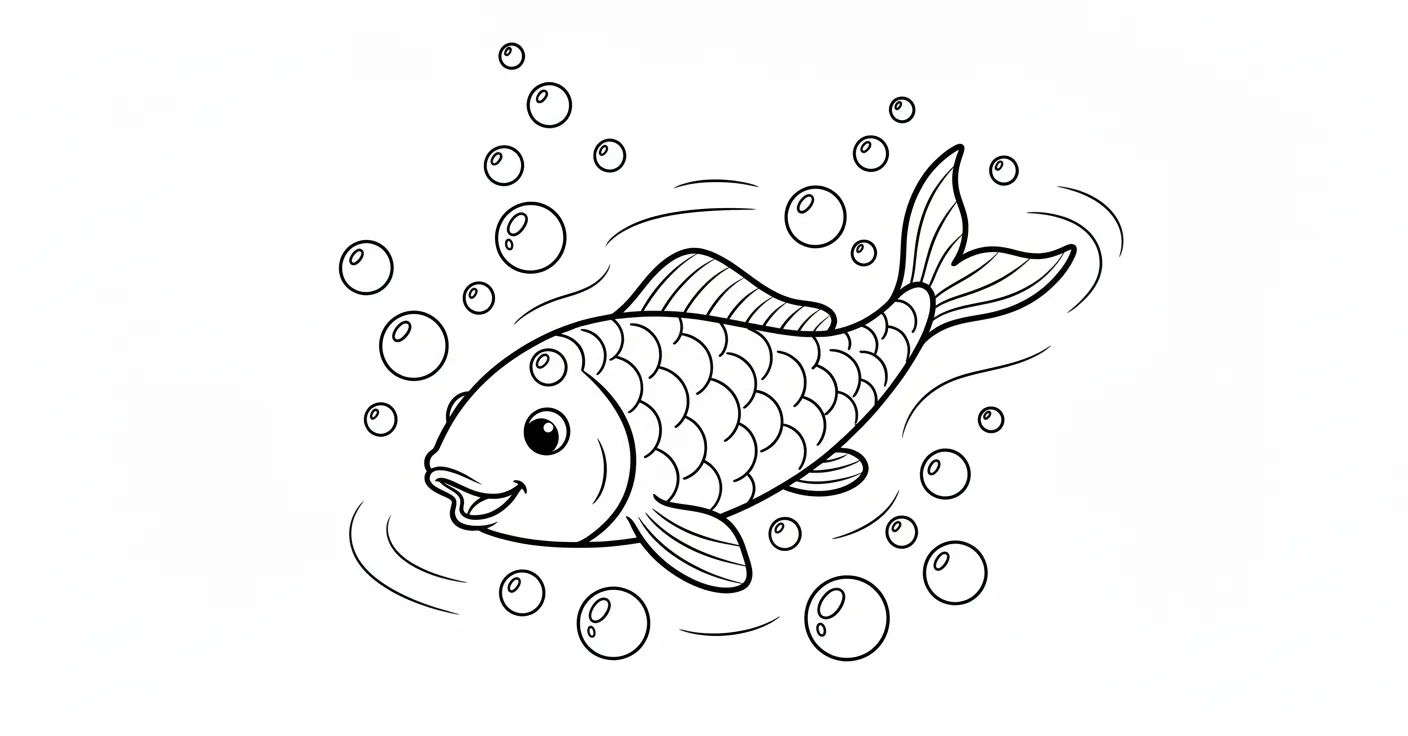 coloriage Koï pour enfant à imprimer