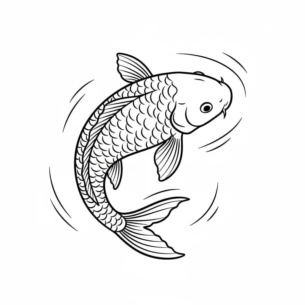 coloriage Koï à imprimer pdf gratuit 2